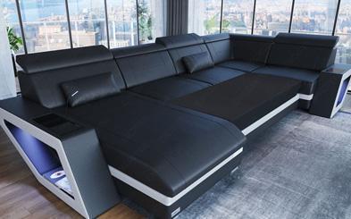 Modernes Stoffsofa mit ausziehbarer Schlaffunktion