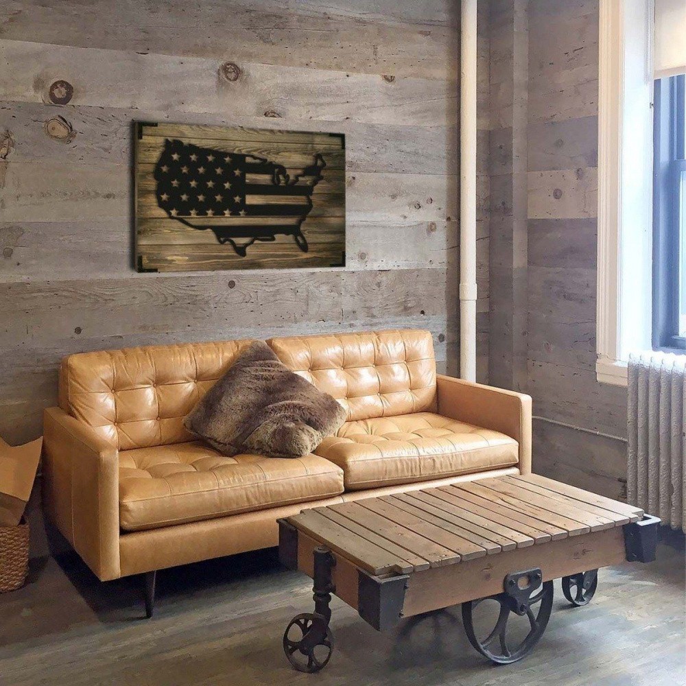 Wandbild Holz modern USA