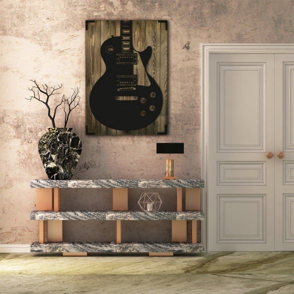 Modernes Holz Wandbild E Gitarre
