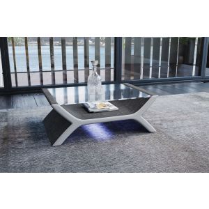 Edler Stoff Couch Tisch Calabria in grau - Hugo5