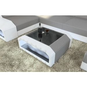 Couchtisch Matera in hellgrau - Mineva12 Mikrofaser Stoff