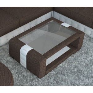 Stoff Wohnzimmertisch Bellagio in braun - Hugo8 Strukturstoff