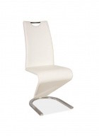 Eleganter Stuhl Sergio mit Griff in Kunstleder - weiß