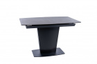 Esstisch Bristol mit Tischplatte aus gehärtetem Glas und Keramik / Gestellfarbe: Schwarz matt