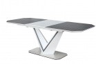 Esstisch Valerio anthrazit mit Akzenten in weiß. Tischplatte Erweiterbar von 160cm auf 220cm. 