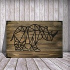 Modernes Holz Wandbild Nashorn