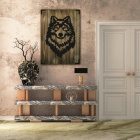 Wandbild Holz modern Wolf 2