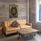 Modernes Holz Wandbild Wolf 2