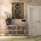Modernes Holz Wandbild Ritterhelm