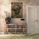 Modernes Holz Wandbild Skull