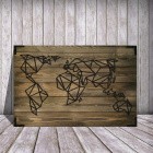Modernes Holz Wandbild Welt