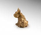 Bull Frances in gold - Dekofigur aus Kunststein