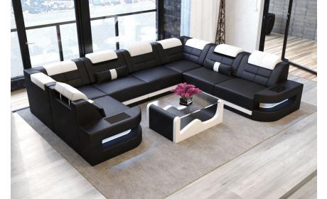 Leder Couch Como mit Beleuchtung – Modern & Stilvoll