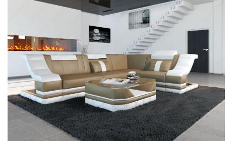 Mini Ecksofa Bianchi aus Leder