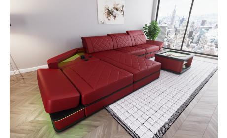 Leder Ecksofa Perugia in L-Form