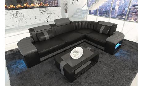 Mini Designersofa Leder Bergamo mit LED