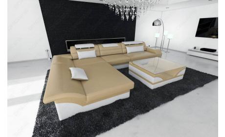 Mini Designer Ledersofa Monza L-Form – Eleganz Pur