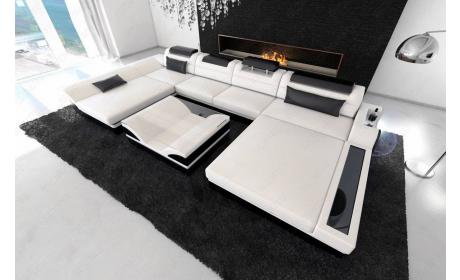 Mini Ledersofa Monza U-Form – Eleganz & Komfort