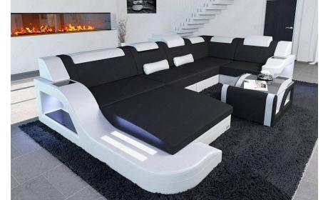 Mini New Look Stoff Wohnlandschaft Palermo LED