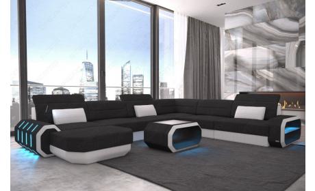 Mini XL Stoff Wohnlandschaft Roma mit LED