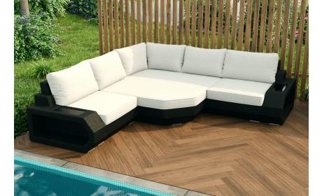 Rattansofa Asti L kurz Creme