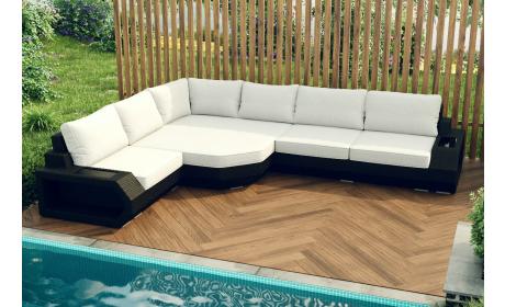 Rattansofa Asti L lang Creme