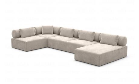 Polster Wohnlandschaft Laguardia U Form Samt Sand - Outlet