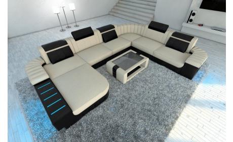 Mega Stoff-Wohnlandschaft Bellagio XXL mit LED