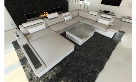Mini Stoff Wohnlandschaft Mezzo XXL Materialmix