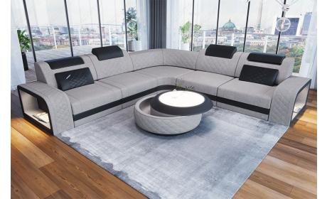 Mini Stoffsofa Foggia in L-Form