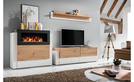 Wohnwand Queens mit Kamin – Modernes Design