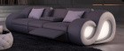 Dreisitzer Couch NESTA grau mit Beleuchtung und Recliner Funktion