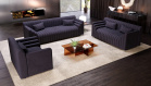 Design Polster Sofa Garnitur Neapel 3-2-1 mit Antarastoff Bezug - Black