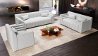 Design Polster Sofa Garnitur Neapel 3-2-1 mit Antarastoff Bezug - White