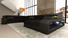 Sofa Matera XXL mit Mikrofaser Stoffbezug in schwarz - Mineva14