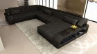 Moderne Couch Wohnlandschaft Matera XXL in schwarz-grau Hugo 12