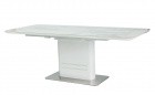 Esstisch Valencia weiss mit edler Tischplatte marmoriert in weiss 