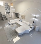 Sofa Wohnlandschaft Presto Ledersofa in Weiß