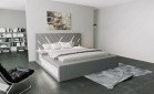 Designer Boxspringbett Contrada in grau-weiß mit LED Beleuchtung