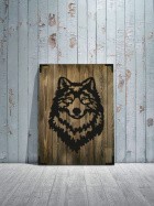 Holzbild modern Wolf 2