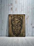 Modernes Holz Wandbild Maske