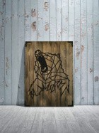 Modernes Holz Wandbild Grizzly
