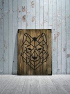 Wandbild Holz modern Hund