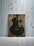 Wandbild Holz modern E Gitarre