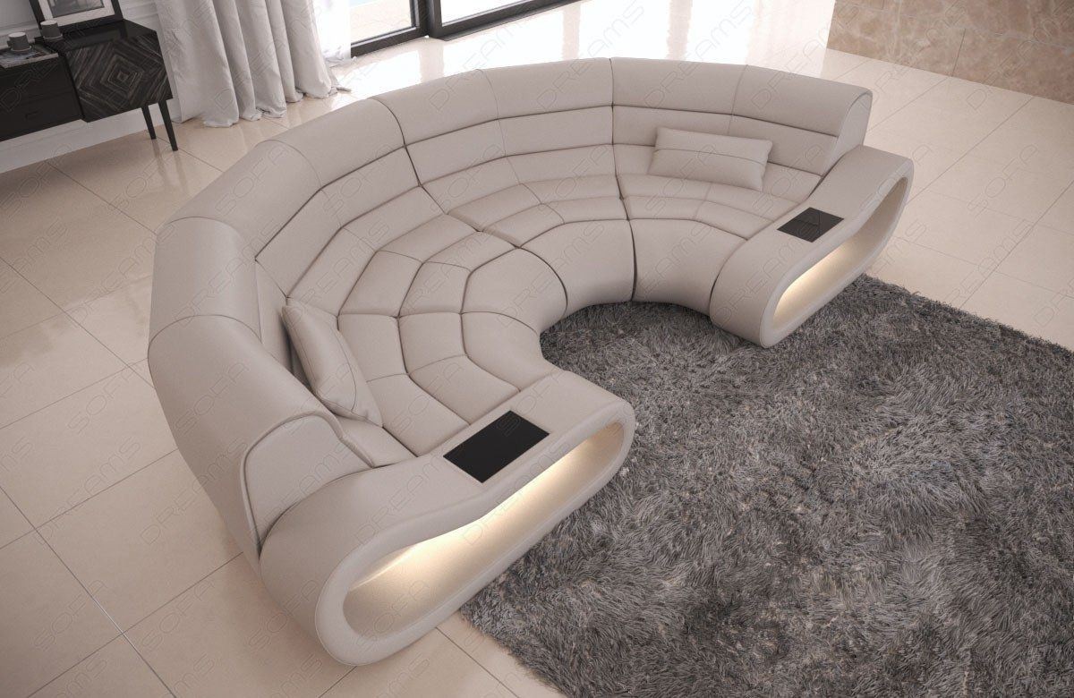Rundes Ledersofa Concept als Big Sofa