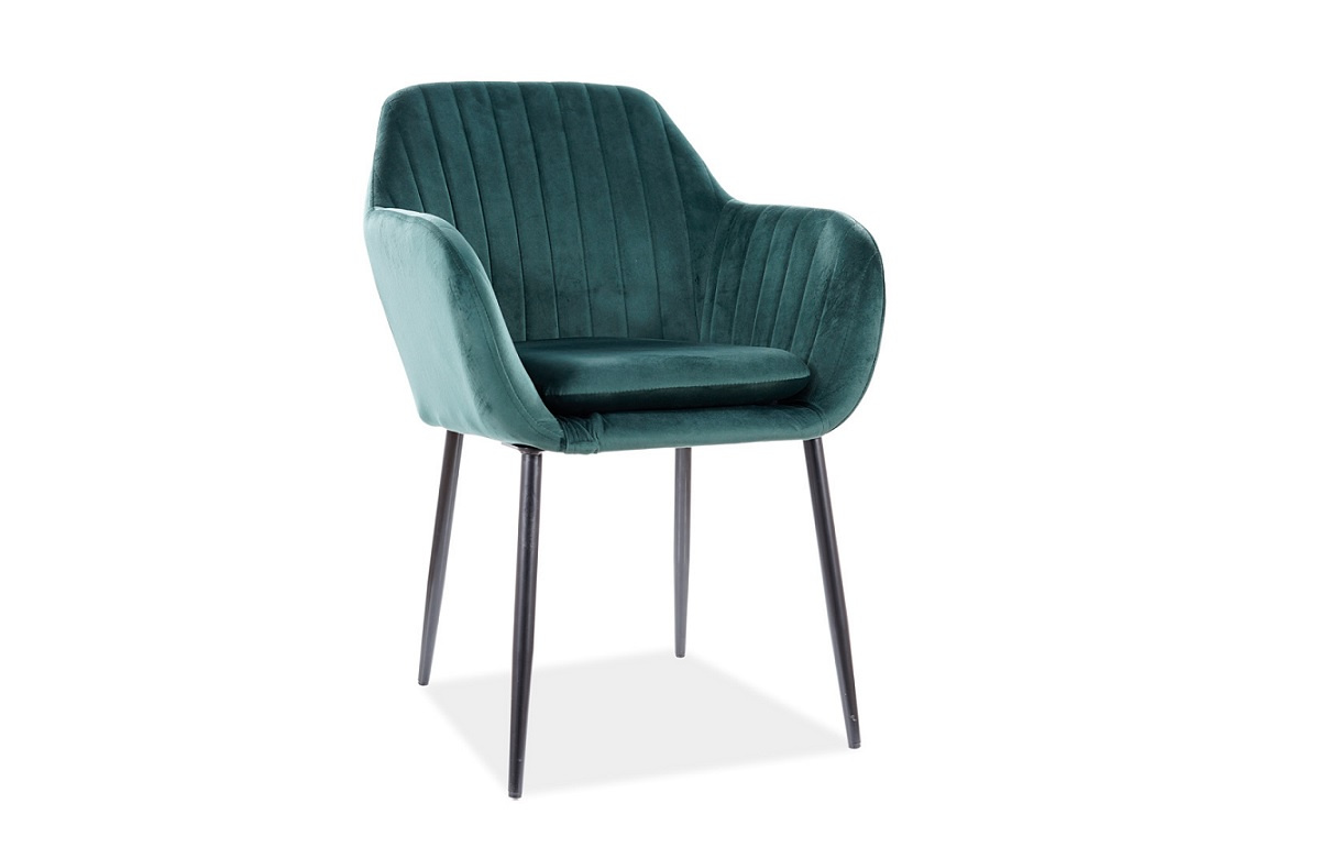 Design Esszimmer-Stuhl Venus in grün - Samtstoff