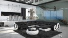 Sofa Wohnlandschaft Nesta U Form schwarz-weiss mit Relaxfunktion