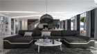 Sofa Wohnlandschaft in schwarz-beige