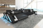 Moderne Couch Wohnlandschaft Apollonia C Form mit optional erhältlicher Schlaffunktion