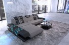 Moderne Polsterecke Sofa Venedig L Form in hellgrau - Hugo19 Strukturstoff